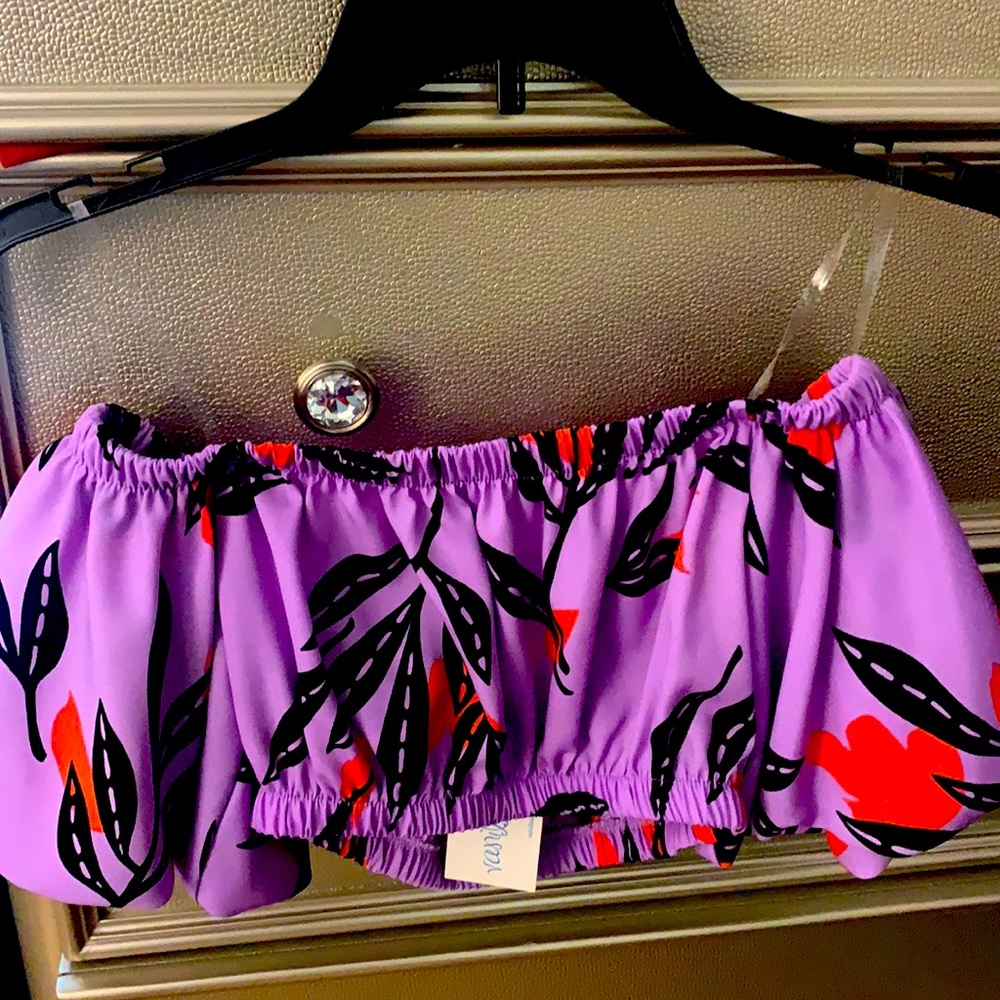 Vanilla Sky Purple Purr SLV Crop Top